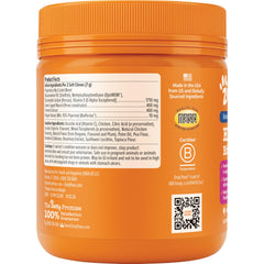 Mélange d’ingrédients Zesty Paws montrant glucosamine et moule verte bénéfique