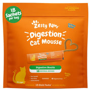 Zesty Paws emballage avant montrant la mousse digestive et bénéfice appétence