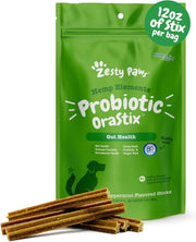 Zesty Paws emballage face montrant produit et avantages visuels