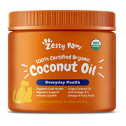 Zesty Paws pot d'huile de coco en vue frontale pour un soin naturel