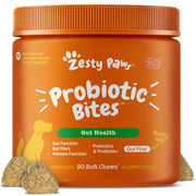 Zesty Paws pot face montrant l’emballage et bénéfice digestion