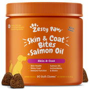 Zesty Paws flacon avant montrant que le produit favorise pelage brillant