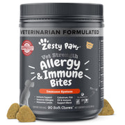 Zesty Paws pot face montrant l'étiquette pour une identification rapide