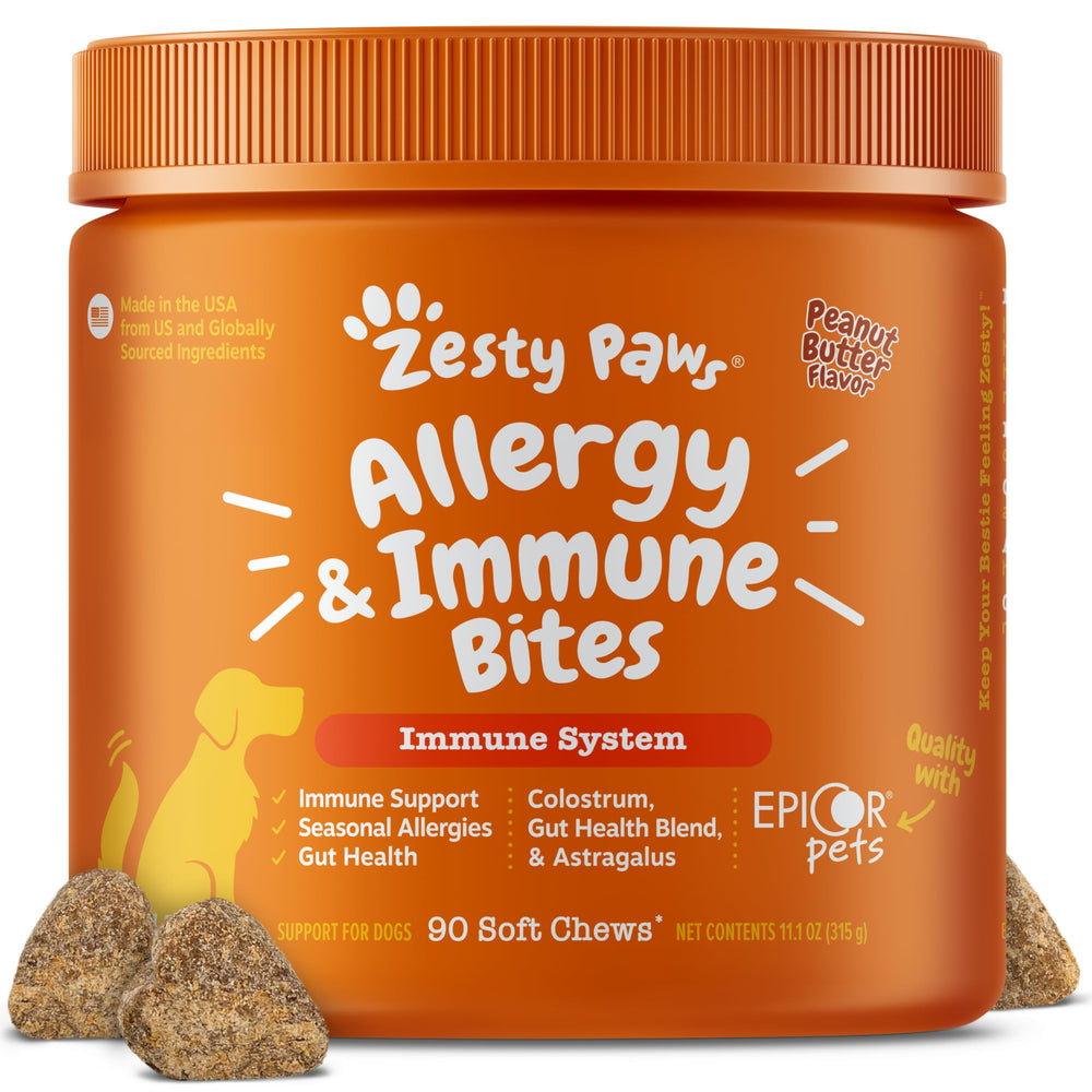 Zesty Paws emballage face montrant format 90 et bénéfice confort