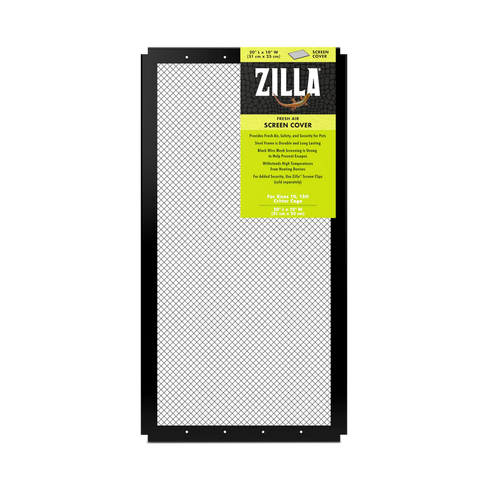 Zilla couvercle avant sur terrarium montrant ventilation et accessibilité