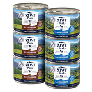 ZIWI boîte face avant montrant recette bœuf et agneau, qualité traçable