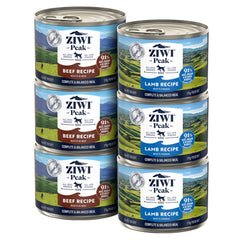 ZIWI boîte face avant montrant recette bœuf et agneau, qualité traçable