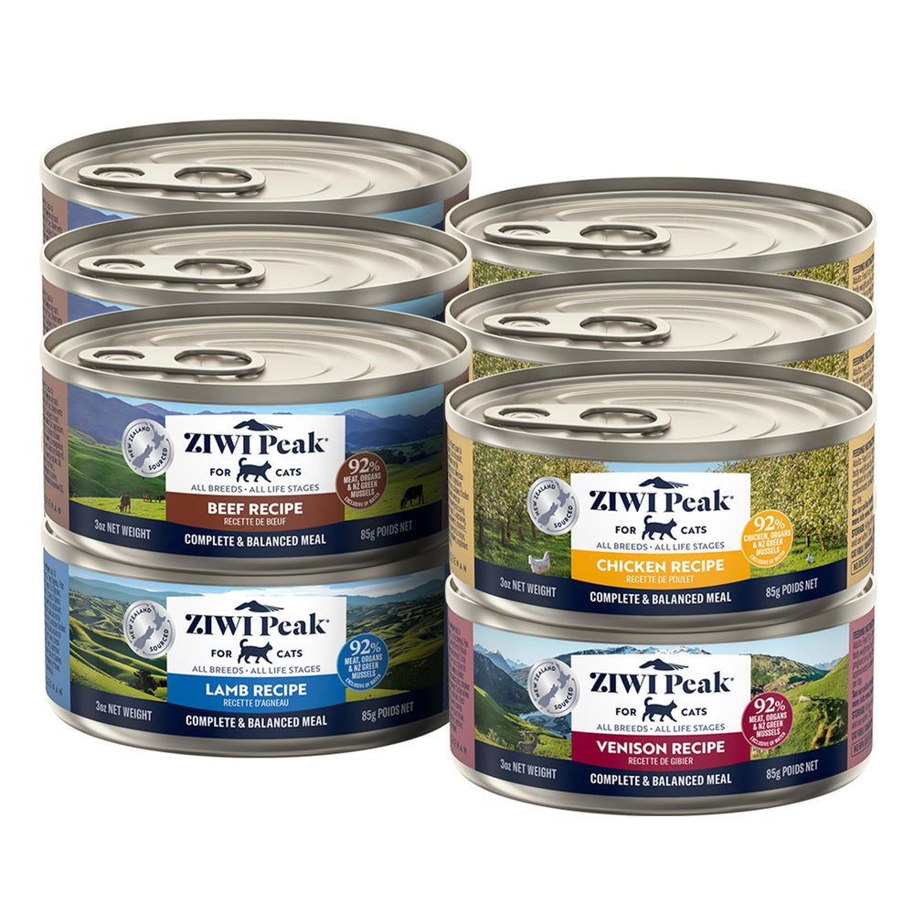ZIWI boîte face du pack variété montrant l'emballage et la composition premium