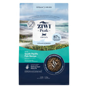 ZIWI emballage avant 4,9 lb montrant recette poisson, conservation pratique