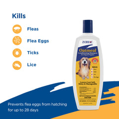 Zodiac chien en bain démontrant action antiparasitaire et soin