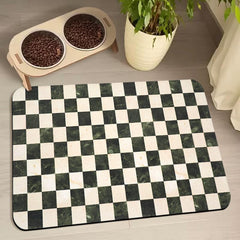 Zoeeya tapis assiette chien vue avant bénéficiant d'une protection de sol