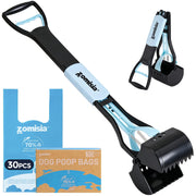 ZOMISIA vue avant du produit montrant la pelle et les sacs pour rangement propre