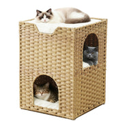 Zonoria Zephyria vue avant de la maison pour chats, design élégant et multiple zones
