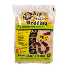 Zoo Med paquet Aspen naturel 4 quart montrant emballage et information produit