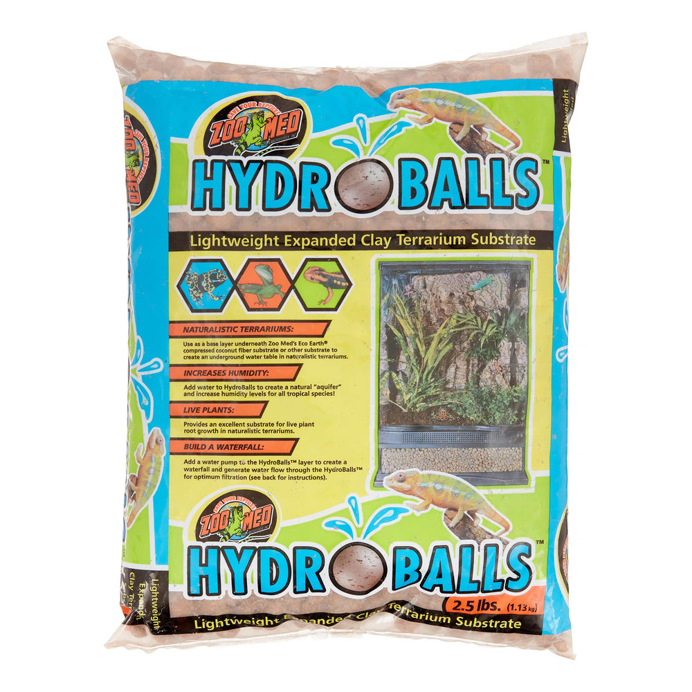 Zoo Med HydroBalls emballage avant montrant produit utilisable pour humidité contrôlée