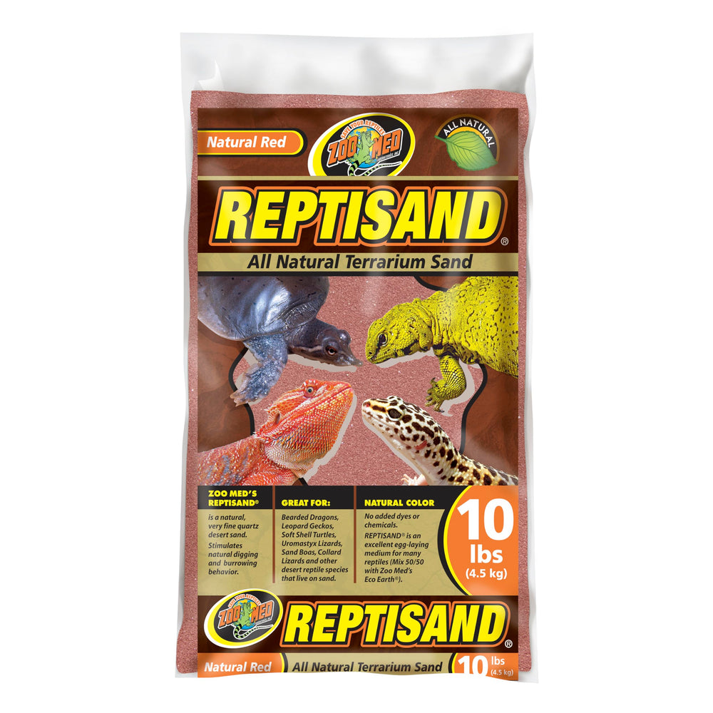 Zoo Med ReptiSand paquet avant montrant sable rouge naturel et rendu réaliste