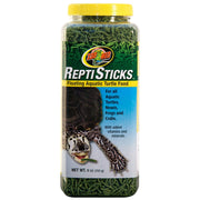 Zoo Med pot ReptiSticks flottants en vue avant montrant l'étiquette et le format pratique