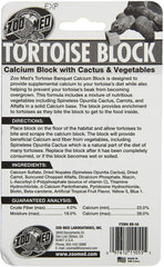 Zoo Med bloc Tortoise Banquet gros plan sur texture et morceaux de cactus pour stimulation