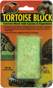 Zoo Med bloc Tortoise Banquet emballage avant montrant pack de 4 et bénéfice calcium