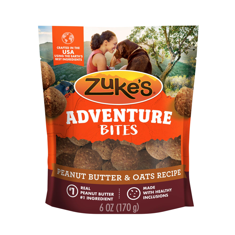 Zuke's emballage avant montrant la poche refermable et la recette peanut butter
