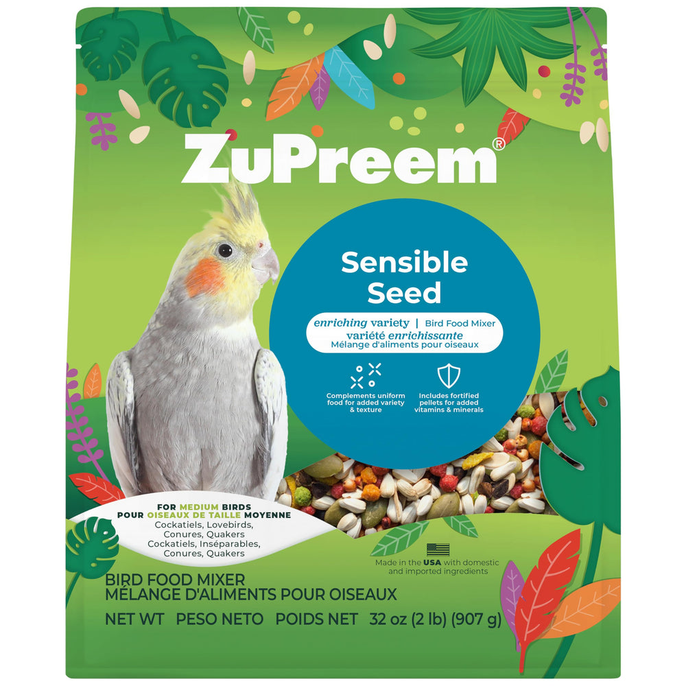 ZuPreem emballage face présentant mélange sensible seed et bénéfice variété