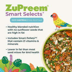 ZuPreem gros plan sur granulés montrant texture nutritive et appétence