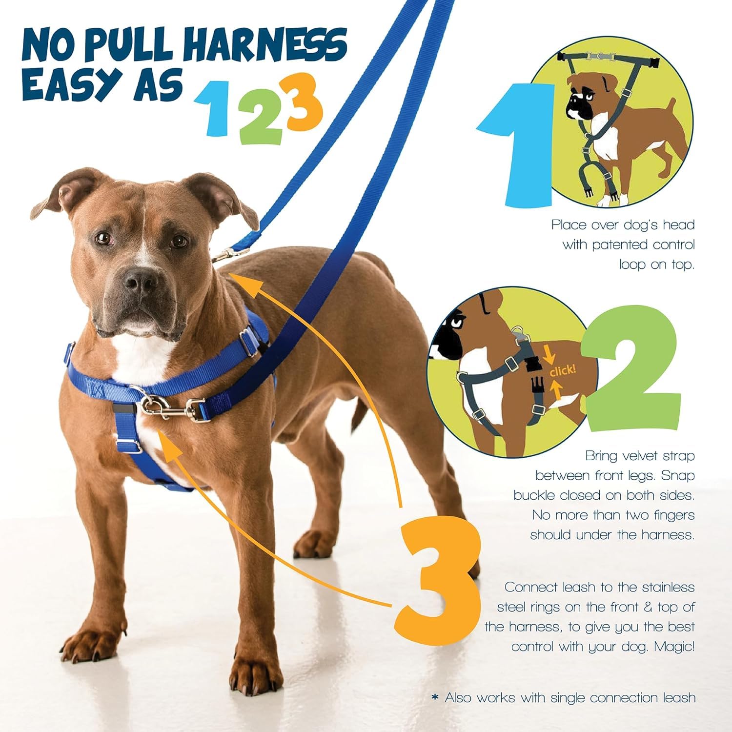 2 Hounds Design anneau frontal en inox pour redirection sans effort