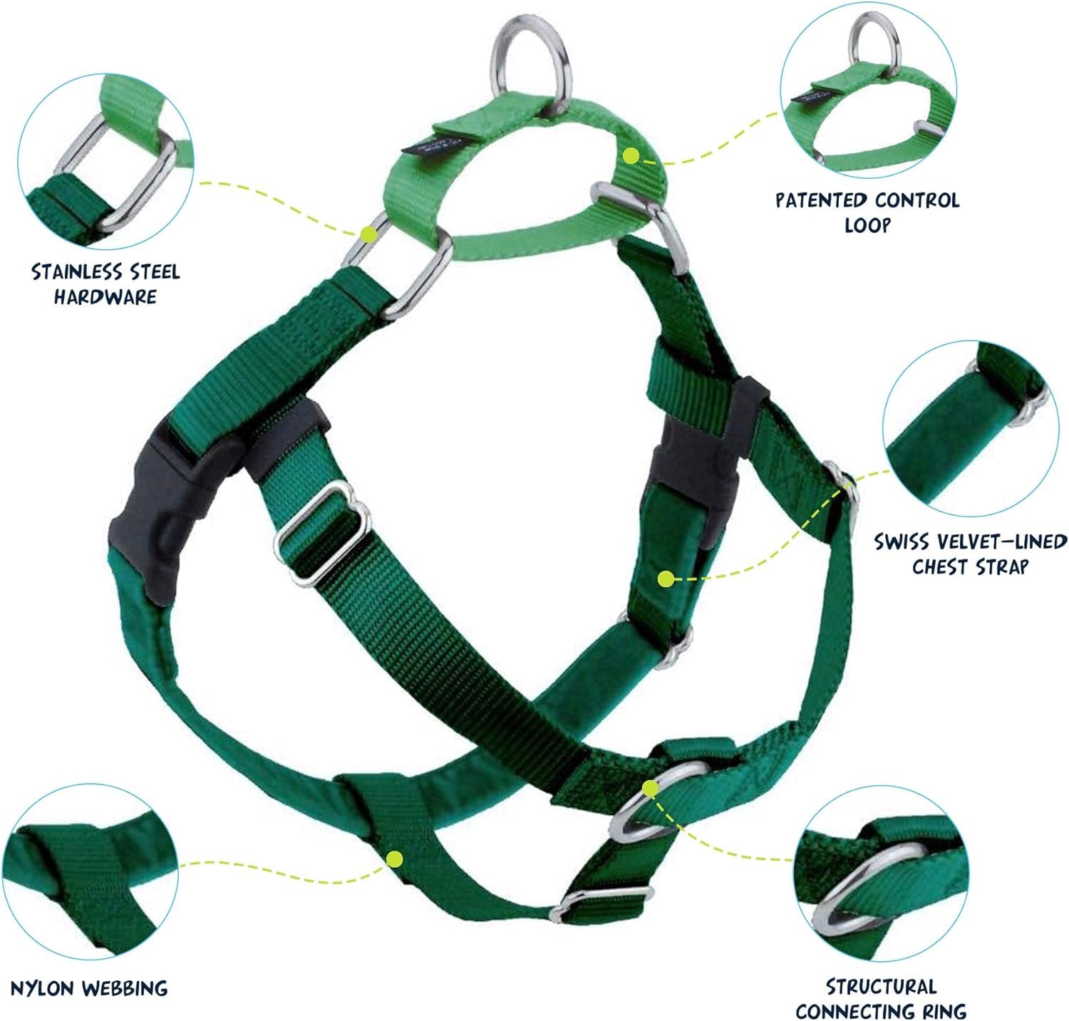 2 Hounds Design harnais en promenade au parc, meilleure direction en laisse