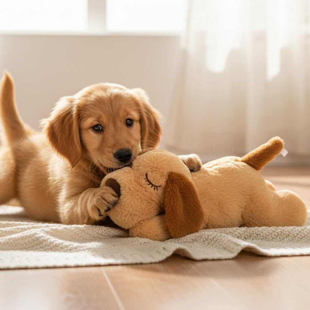 3T GROUP chiot blotti contre la peluche pour détente