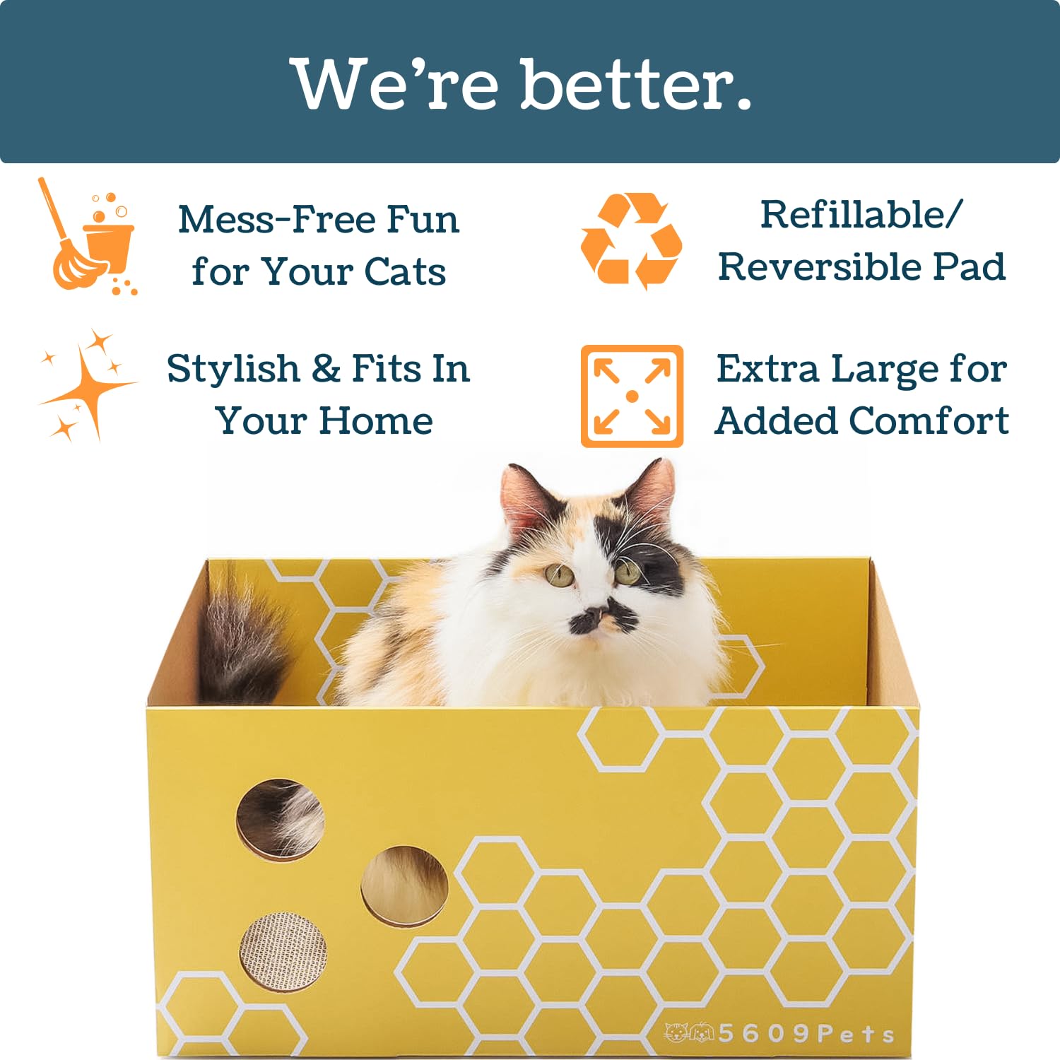 5609PETS comparaison d'échelle montrant la taille pour grands chats