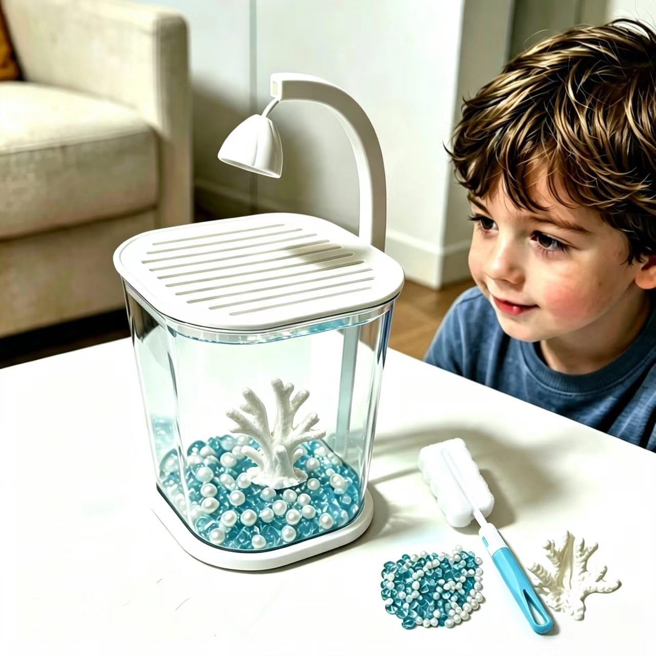 ZOOXIET vue avant du mini aquarium, rendu décoratif et gain de place