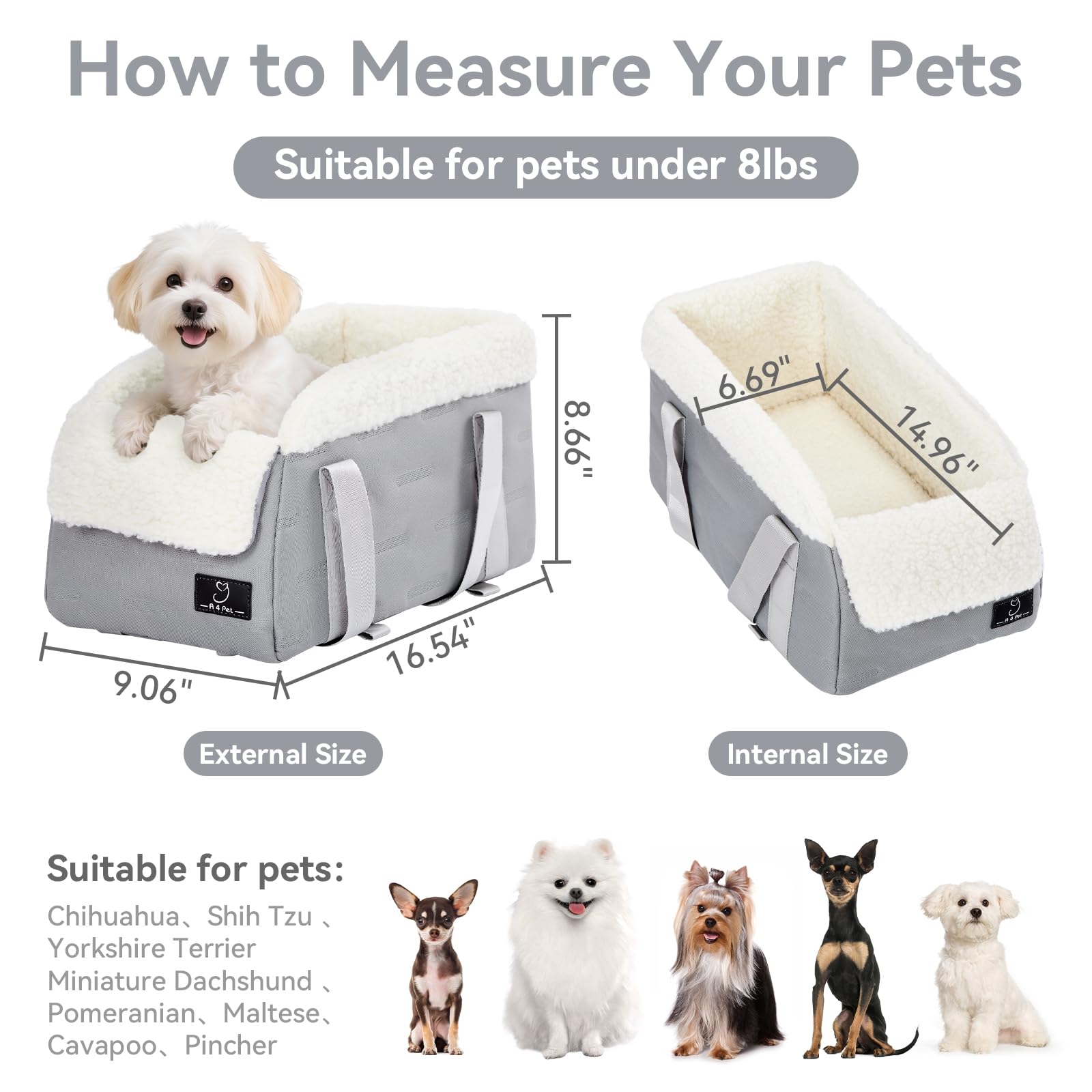 A 4 Pet petit chien installé montrant apaisement en trajet