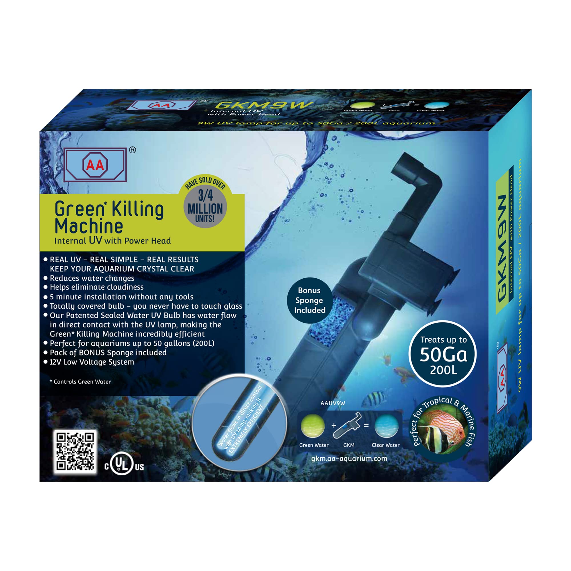 AA GKM9W vue face montrant appareil compact et bénéfice clarté d'eau