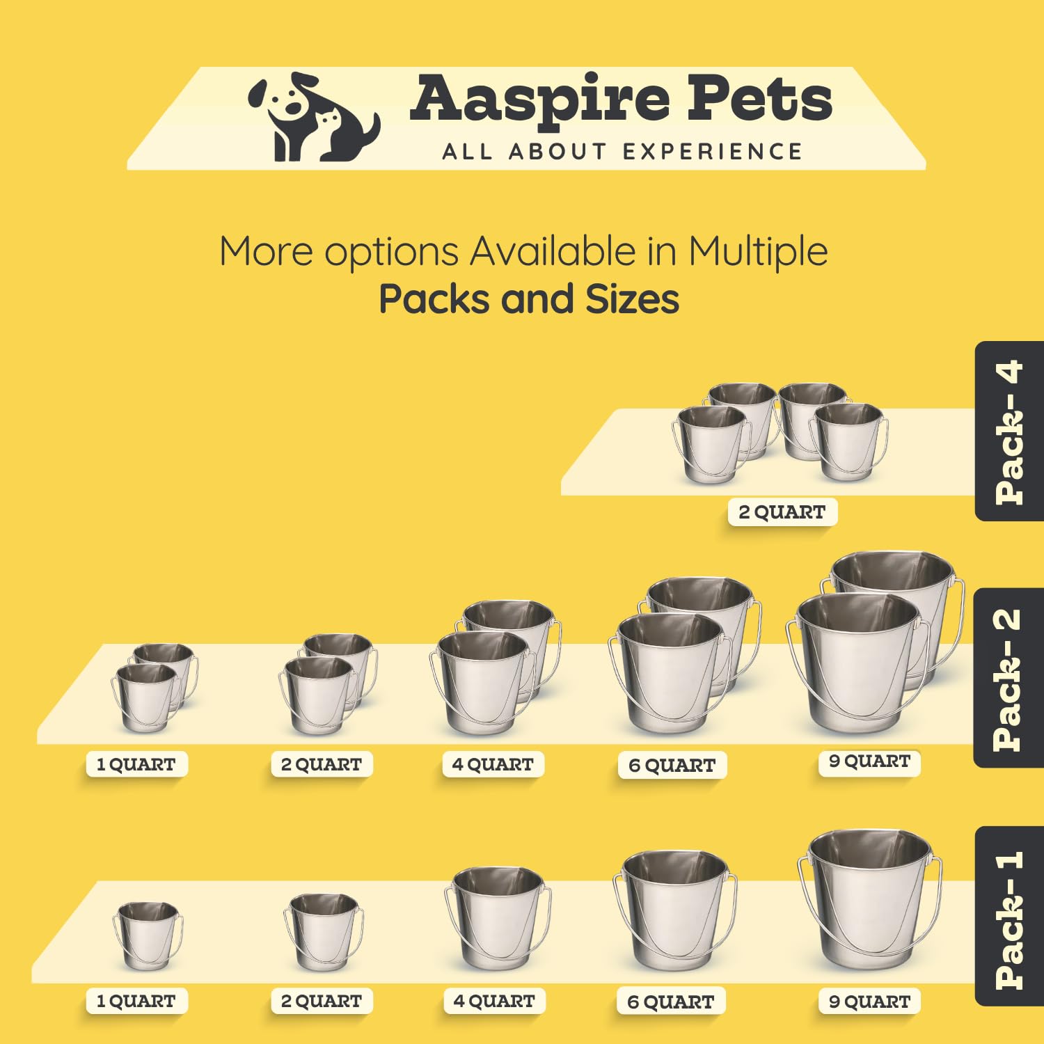 AASPIRE PETS comparaison de taille avec un chien illustrant capacité