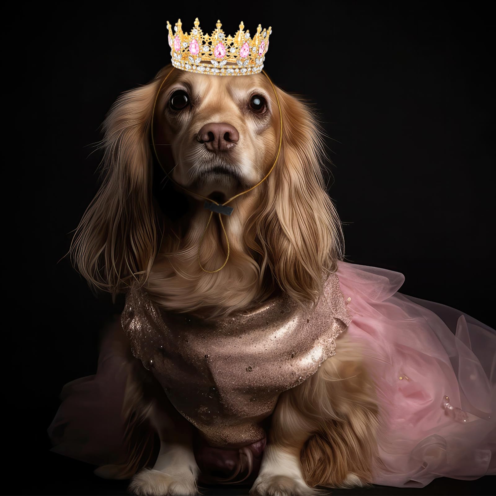 Abbylike couronne sur petit chien idéale pour photos et fêtes