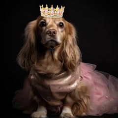 Abbylike couronne sur petit chien idéale pour photos et fêtes