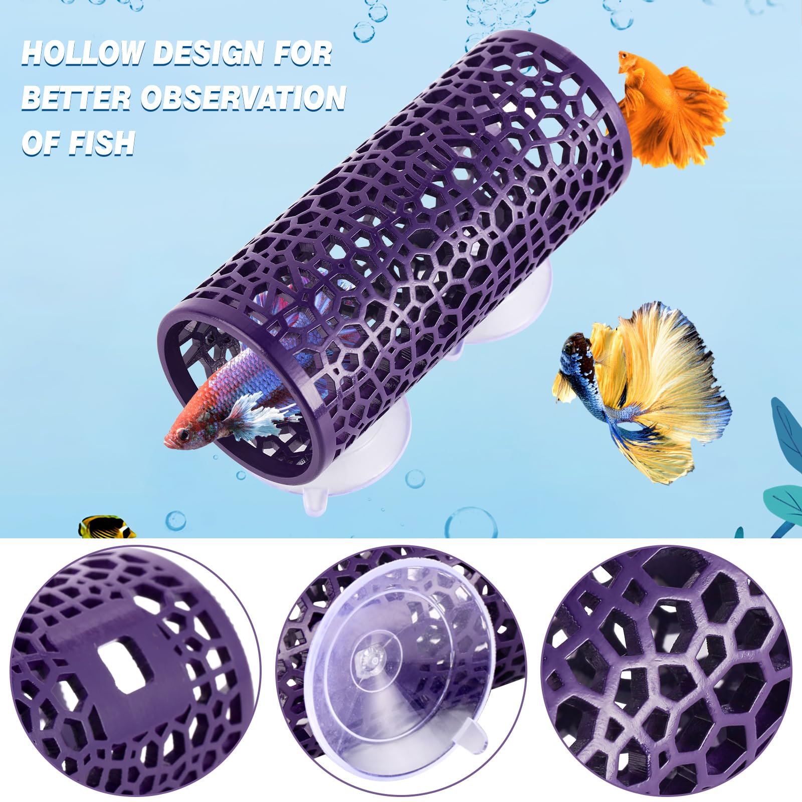 Abizoo Betta Cave gros plan texture sécurisée bénéfique aux poissons