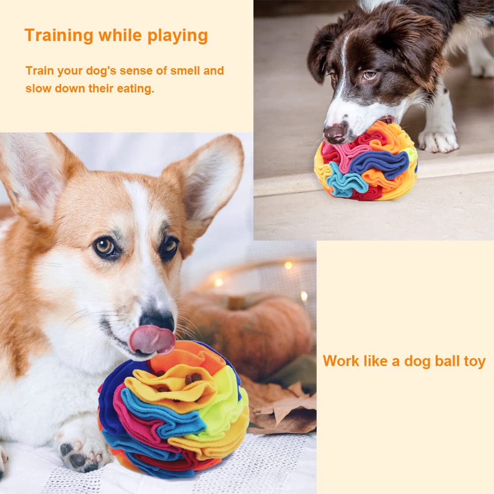 Ablechien Snuffle Ball en usage avec chiot en train de chercher friandises et se divertir