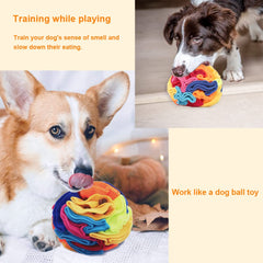 Ablechien Snuffle Ball en usage avec chiot en train de chercher friandises et se divertir