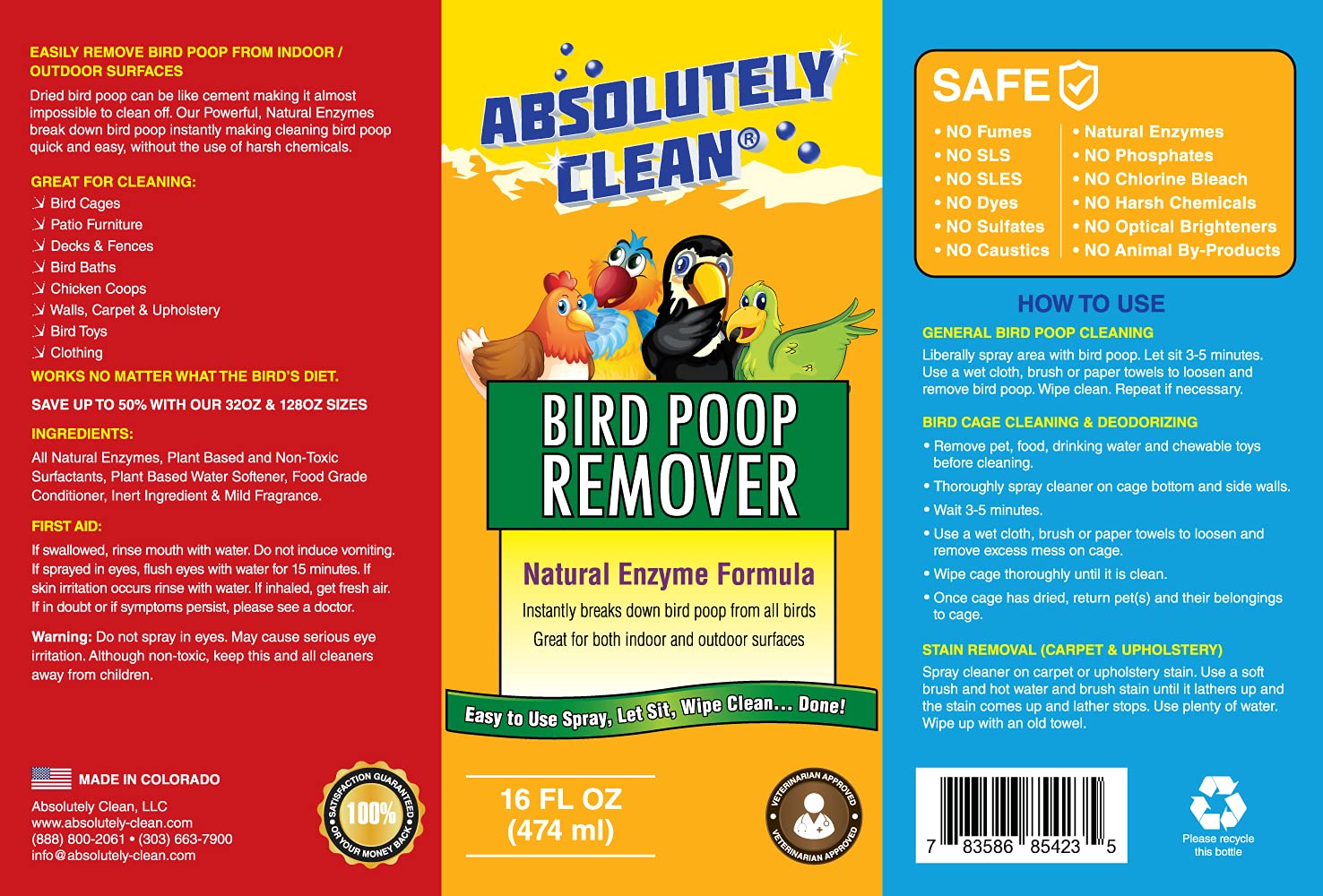 Flacon Absolutely Clean à côté d'une main pour comparer taille, permet usage pratique et dosage