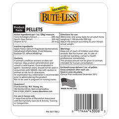 Absorbine Bute-Less gros plan granulés, texture appétente et sûre