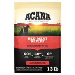 ACANA sac 13 lb face montrant l'emballage et l'information produit, rassure sur la qualité