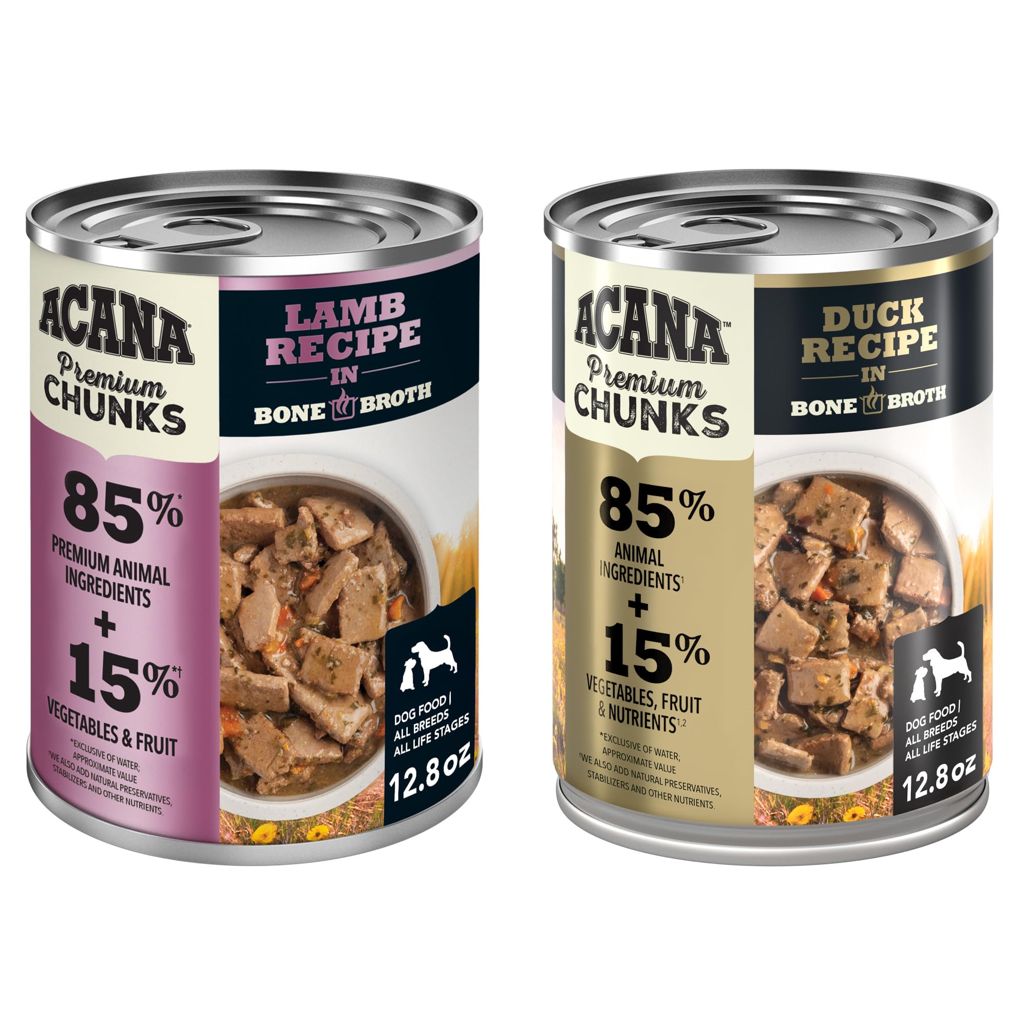 ACANA boîte ouverte révélant morceaux riches en viande pour meilleure appétence