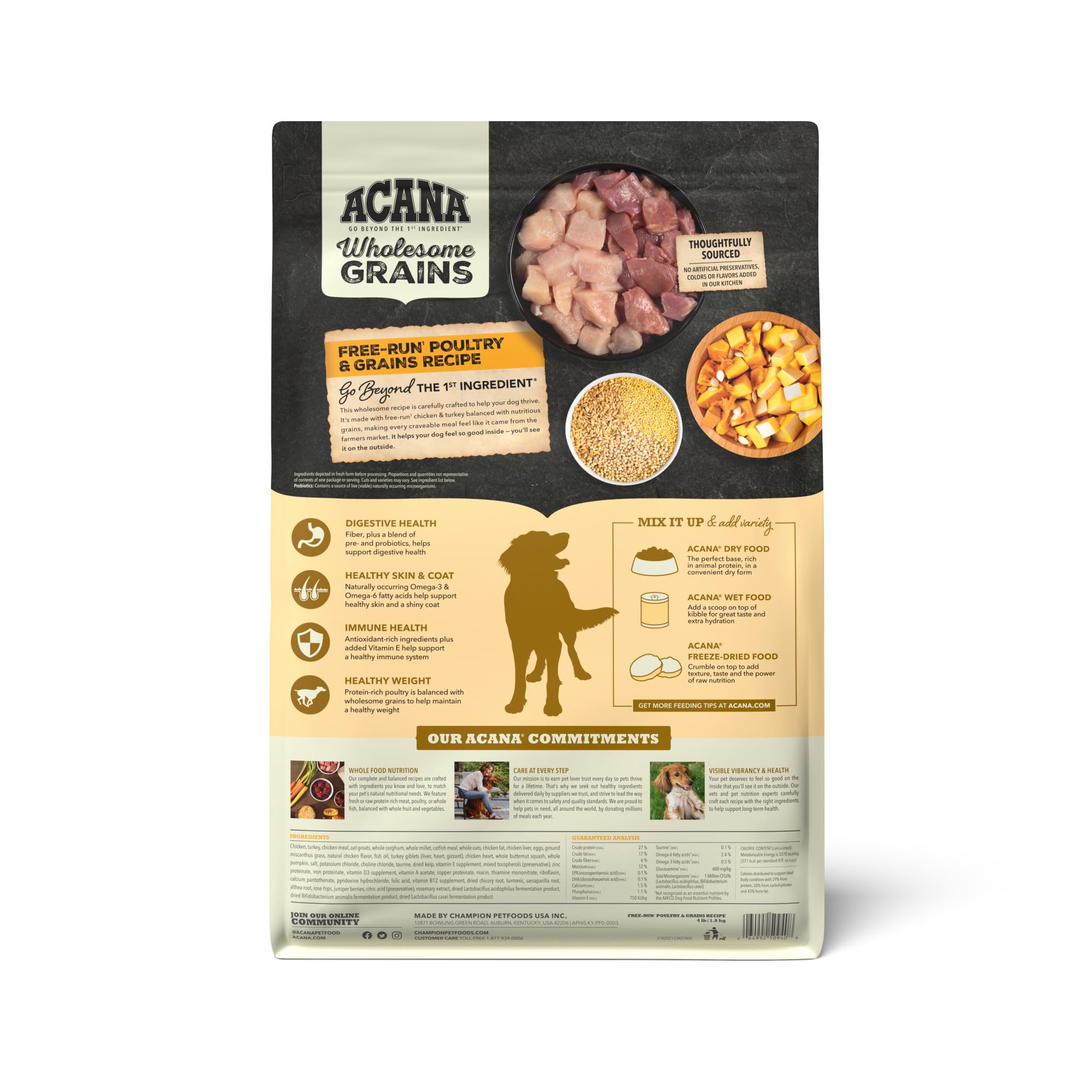 ACANA gros plan des croquettes montrant texture et appétence élevée