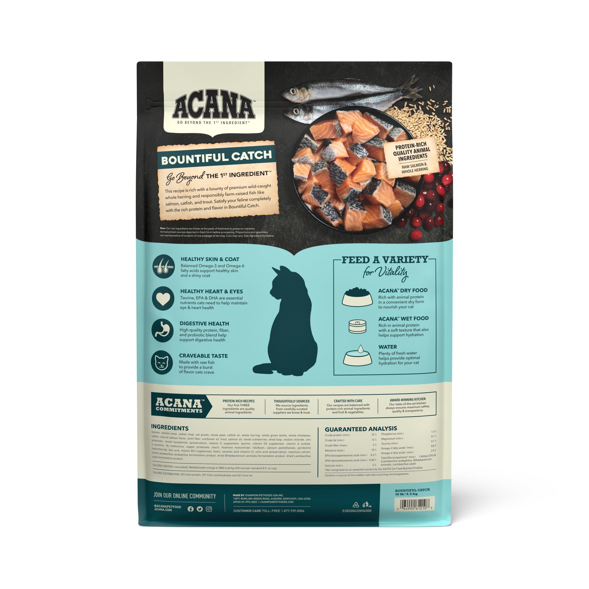 ACANA gros plan des croquettes texture, indique appétence et digestibilité améliorée