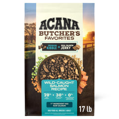 ACANA emballage 17 lb montrant produit et bénéfice nutritionnel