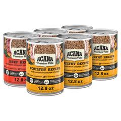 ACANA face des boîtes présentant l’emballage attractif et bénéfice nutritionnel