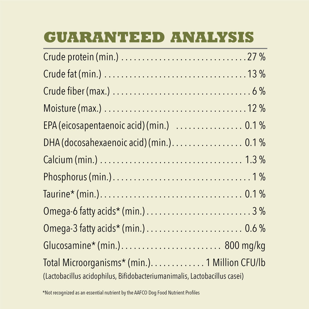 ACANA grains, fruits et légumes illustrant fibres et micronutriments
