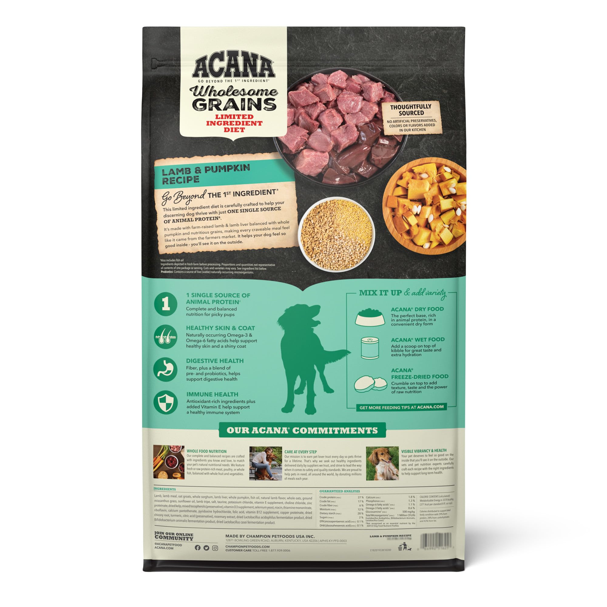 ACANA gros plan croquettes pour visualiser texture et qualité nutritive
