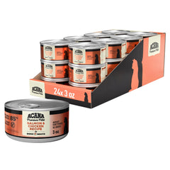 ACANA avant-boîte montrant l'étiquette et l'attrait visuel du produit